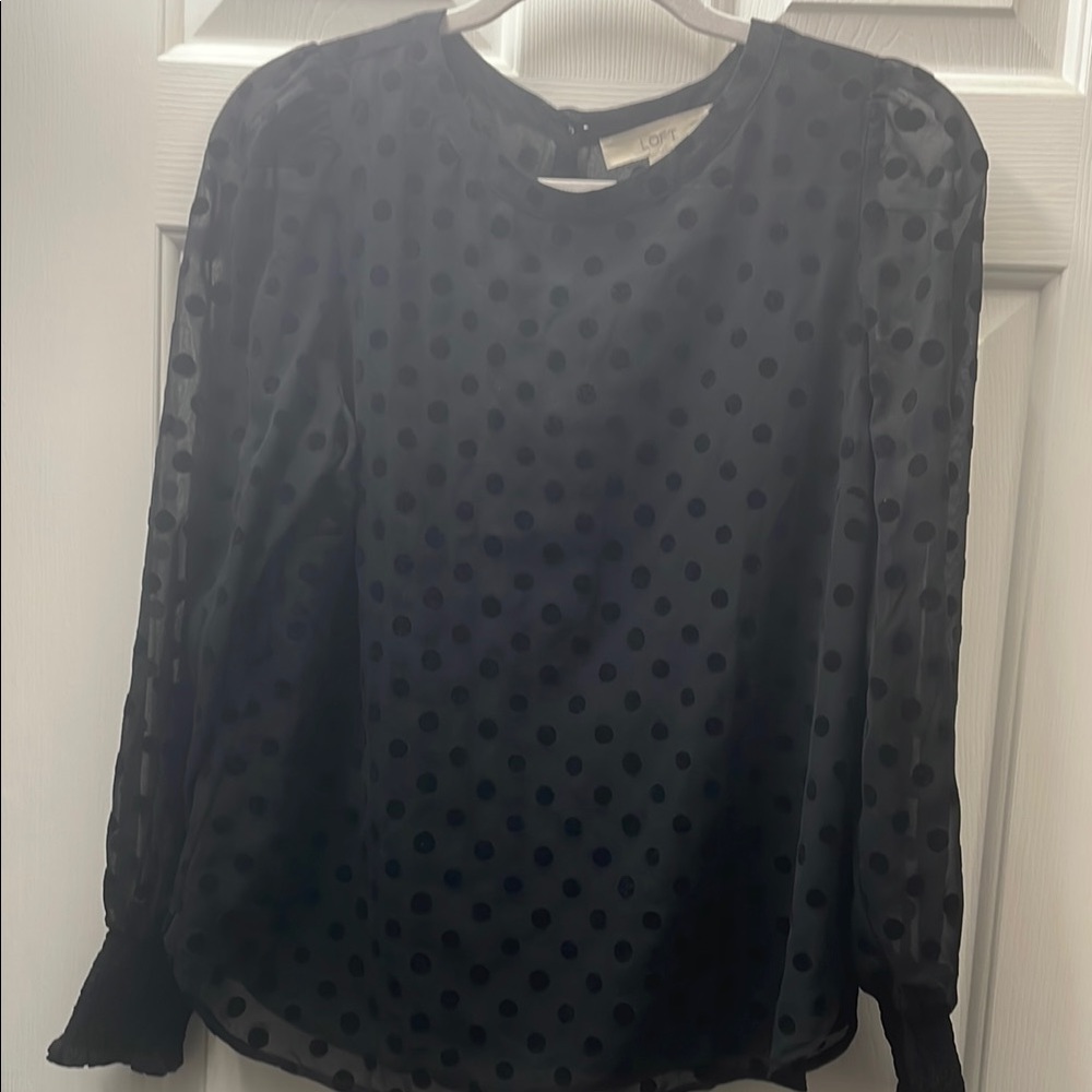 Loft Black Polka Dot Blouse